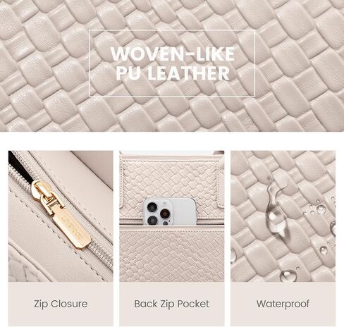 LOVEVOOK Laptop Purses and Handbags for Women, 15.6 Inch Computer Bag Work Tote Briefcase Satchel Handbags for Women with Small Clutch, Apricot in Saudi Arabia
