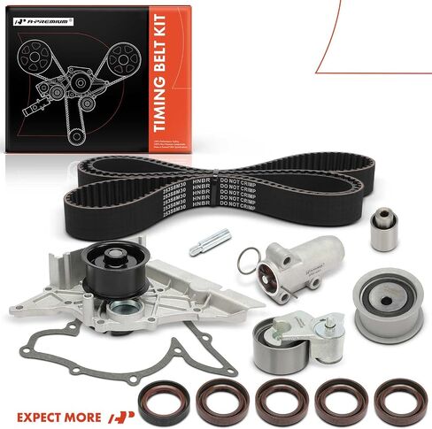 مجموعة حزام توقيت المحرك A-Premium مع مضخة مياه متوافقة مع A6 Quattro 2001-2004، A8 Quattro 2001-2006، RS6 2003-2004، S6 2002-2003، S8 2001-2003 & Volkswagen Phaeton, Touareg - 4.2L in Saudi Arabia