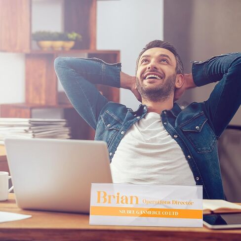 Vicenpal 24 قطعة من حاملات الخيام البلاستيكية الشفافة مقاس 4 × 6 بوصة حامل أكريليك للوحة الاسم لعلامة اسم المكتب لاجتماعات الطاولة والمكتب in Kuwait