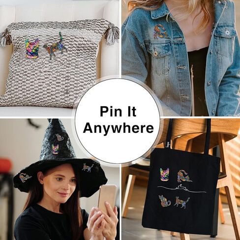 ornaland 4 قطع القط بروش دبابيس الاكريليك القط بروش دبابيس لطيف الحيوان طية صدر السترة دبابيس شارات التبعي للنساء الملابس أكياس حقائب الظهر السترات القبعات in Kuwait