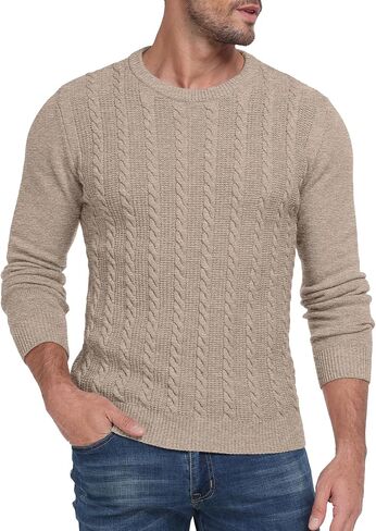 Sailwind Men's Crewneck Pullover Sweater Casual Knitted Twist Sweaters in Kuwait