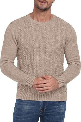 Sailwind Men's Crewneck Pullover Sweater Casual Knitted Twist Sweaters in Kuwait