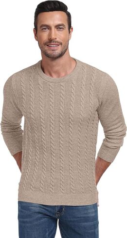 Sailwind Men's Crewneck Pullover Sweater Casual Knitted Twist Sweaters in Kuwait