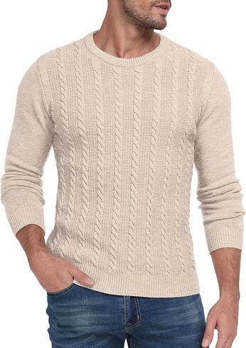 Sailwind Men's Crewneck Pullover Sweater Casual Knitted Twist Sweaters in Kuwait