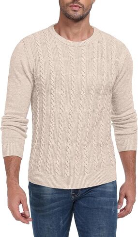 Sailwind Men's Crewneck Pullover Sweater Casual Knitted Twist Sweaters in Kuwait
