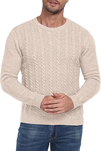 Sailwind Men's Crewneck Pullover Sweater Casual Knitted Twist Sweaters in Kuwait