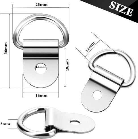 Zonon 100 Pcs Small Tie Down Anchors 200 Pounds Capacity D Rings Heavy Duty Stainless Steel D Ring for Truck Trailer Awning Camping Cargo in Saudi Arabia