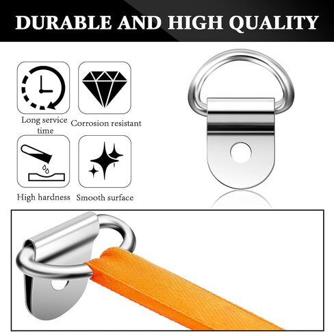 Zonon 100 Pcs Small Tie Down Anchors 200 Pounds Capacity D Rings Heavy Duty Stainless Steel D Ring for Truck Trailer Awning Camping Cargo in Saudi Arabia