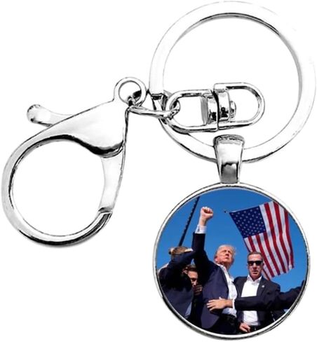 Generic Trump 2024 Keychain Bag Tag, FIGHT! Never Surrender, ULTRA MAGA, No More Bullshit, Standard, Silver/Blue in Saudi Arabia