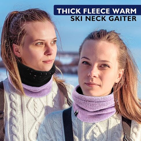 Botack Neck Warmer Gaiter, Thick Fleece Winter Warm Face Mask Scarf for Men Women Skiing Cycling in Kuwait