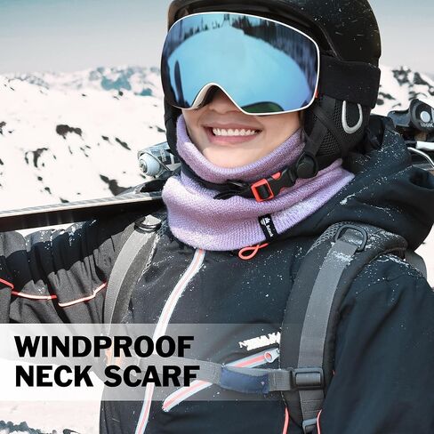 Botack Neck Warmer Gaiter, Thick Fleece Winter Warm Face Mask Scarf for Men Women Skiing Cycling in Kuwait