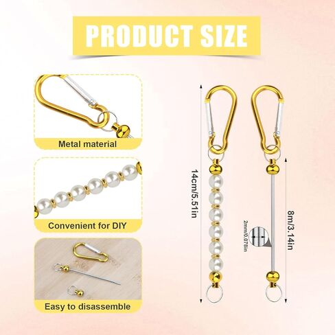 50pcs Beadable Keychain Bars, Bead Key Chain Making Kit Keychain Accessories Charms Beads DIY Blank Metal Keychain in Saudi Arabia