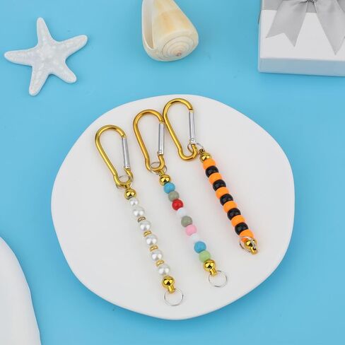 50pcs Beadable Keychain Bars, Bead Key Chain Making Kit Keychain Accessories Charms Beads DIY Blank Metal Keychain in Saudi Arabia