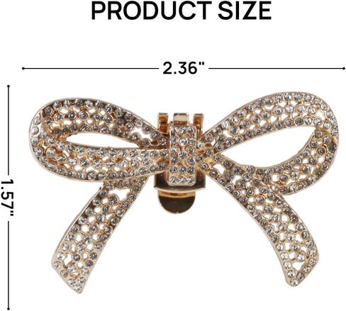 Forbidden Road 1 Pair Rhinestone Bow Shoe Clips for Women Girls, Classic Detachable Bow for Heel Wedding Party Dressy Shoes Fashion Bridal Wedding Shoe Charms in Saudi Arabia