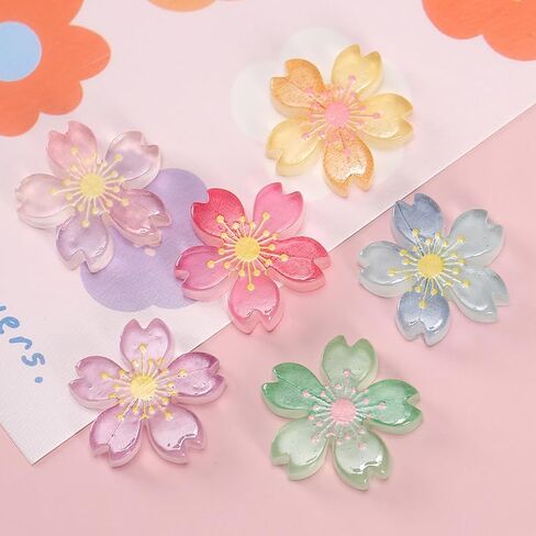 12Pcs Multicolour Luminous Cherry Blossoms Flower Shoe Charms For Shoes, Diy Glow In Dark Sandals Slipper Shoes Charm Decoration Accessories Buckle Pins Shoe Decoration Charms For Girls Favor Gifts in Saudi Arabia