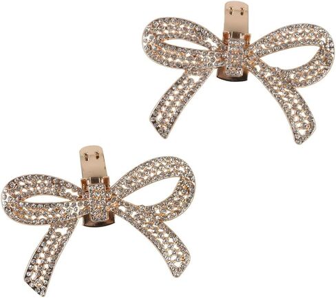 Forbidden Road 1 Pair Rhinestone Bow Shoe Clips for Women Girls, Classic Detachable Bow for Heel Wedding Party Dressy Shoes Fashion Bridal Wedding Shoe Charms in Saudi Arabia