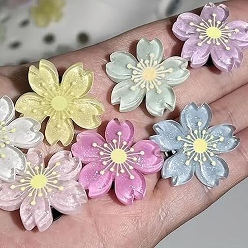 12Pcs Multicolour Luminous Cherry Blossoms Flower Shoe Charms For Shoes, Diy Glow In Dark Sandals Slipper Shoes Charm Decoration Accessories Buckle Pins Shoe Decoration Charms For Girls Favor Gifts in Saudi Arabia