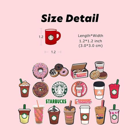 قطع زينة أحذية الدجاج من Coffee Dount للأحذية الساحرة اللطيفة للرجال والنساء والمراهقين in Saudi Arabia
