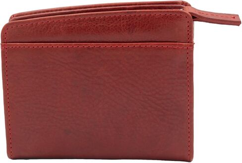 Briomhar Irish Leather Wallet for Women - Celtic Knot Design 4 Card Slots with Zipper Coin Purse - Red in Saudi Arabia