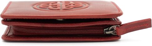 Briomhar Irish Leather Wallet for Women - Celtic Knot Design 4 Card Slots with Zipper Coin Purse - Red in Saudi Arabia