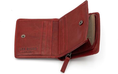 Briomhar Irish Leather Wallet for Women - Celtic Knot Design 4 Card Slots with Zipper Coin Purse - Red in Saudi Arabia