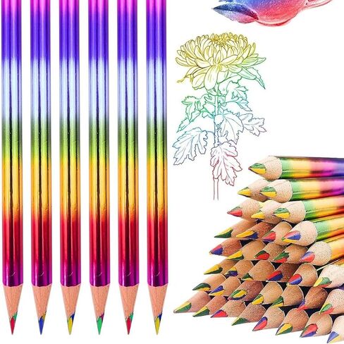 32 Multicolor Pencils, 4-in-1 Colored Pencils for Unique Coloring and Drawing, Perfect for Kids and Adults, Pre-sharpened in Saudi Arabia