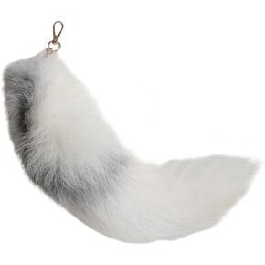 Bag Keychain Charm for Women, 15.75 Inch Faux Animal Tail Keyrings Faux Fur Tail Pendant for Key Chain
