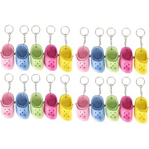 20 قطعة من سلاسل المفاتيح ذات النعال، 5 ألوان من سلاسل مفاتيح الأحذية المصنوعة من السيليكون، سلسلة مفاتيح من النعال على الشاطئ، قابلة لإعادة الاستخدام من أجل حقيبة الظهر ومحفظة الأمتعة، هدايا الحفلات in Kuwait