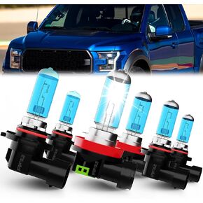 compatible with FORD F-150 2015-2023 Lights Headlights Bulbs, 9005/HB3/H10 High Beam + H11/H8/H9 Low Beams Halogen Headlight + 9145/9140 Fog Light, Pack of 6