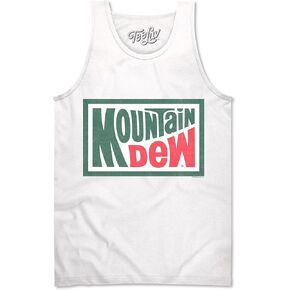 Tee Luv Men's Faded Mountain Dew Tank Top - Retro MTN Dew Soda Tank Shirt