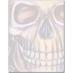 Grinning Skull Letterhead Laser & Inkjet Printer Paper (25 Pack) - 8.5 x 11 Inch - Laser and Inkjet Printer Compatible