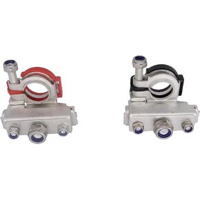 HiSport Car Battery Terminal Connector - Top Post Battery Terminal Connectors with 3-Way 12V Battery Terminal Distribution Block Compatible with Cars Boats Vans and More