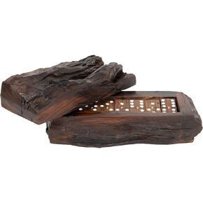 IECAP LLC Handmade Wooden Dominoes Set – Mexican Train Dominoes – Rustic Hand Carved Ironwood Dominoes Set for Adults and Kids – Double Six Professional Size Dominoes Set – Size 10 x 6 x 4 inches