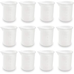 Coopay 12 PCS 100 ml Silicone Measuring Cups for Resin Non-Stick Mixing Cups Glue Tools, Precise Scale for for Resin DIY Craft Jewelry Making