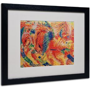 The City Rises 1911 Artwork by Umberto Boccioni, Black Frame, 16 by 20-Inch