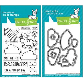 Lawn Fawn - My Rainbow - Unicorn Stamps, Dies and Pocket