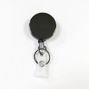 4CM Round Stainless Steel Retractable Key Reel, Badge Holder with Belt Clip