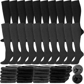 ramede 20 Pairs Warm Winter Knee High Socks Thick Socks Women Long Thermal Socks for Work Home Gift Favors in Kuwait