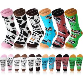 Jeyiour 6 Pairs Socks for Women Funny Cute Novelty Socks Unisex Crew Socks Animal Socks for Kids Adults Christmas Gifts in Kuwait