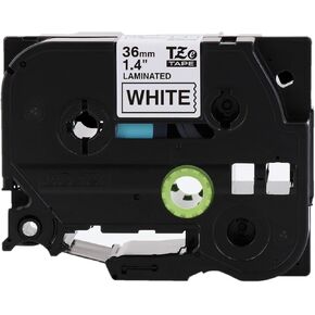 Brother P-Touch TZe-M365 White Print on Matte Black Label Tape 1.4" (36mm) Wide x 26.2’ (8m) Long