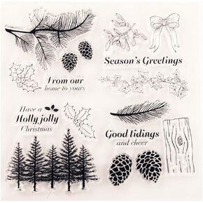 TIAMECH Pinecone واضح Stamps لصنع البطاقات غابة الصنوبر شفافة سيليكون ختم DIY بها بنفسك لوازم سكرابوكينغ النقش ورقة بطاقة الألبوم in Kuwait