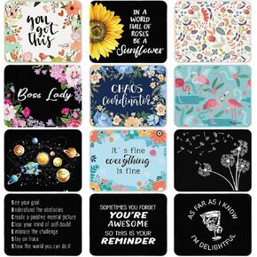 Kanayu 12 Pcs Mouse Pad Motivational with Stitched Edges Cute Floral Mouse Pad Inspirational Non Slip Rubber Base Supplies for Office Home Laptop Computer, 8.7 x 7.1 x 0.1 Inches