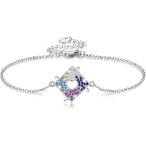 Autism Awareness Bracelet Sterling Silver Puzzle Piece Bracelet Autism Jewelry for Women Adults