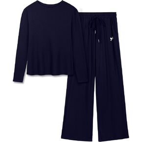 Ficerd Women's 2 Piece Casual Outfits 2024 Long Sleeve Lounge Sets Crew Neck Pullover Tops Long Pants with Pockets Tracksuit in Kuwait