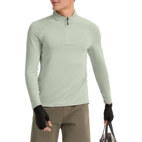 Men's Texture Lined Sweatshirt Mock Neck 1/4 Zip Up Long Sleeve Pullover Athletic Lightweight Sports T Shirts Golf Shirts