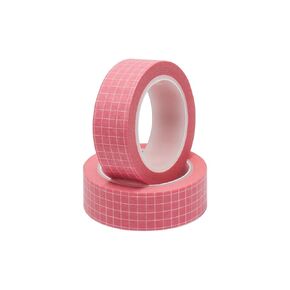 Mogoostry 2 Rolls Plaid Washi Tapes 0.6inch Width Brown Adhesive Paper Grid Decorative Masking Tapes for DIY Craft Party Decor Gift Wrapping Box Label