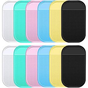 12 Pcs Diamond Painting Anti-Slip Mats, Anti Slip Tools Sticky Mat for Diamond Painting, Car Non-Slip Silicone Sticky Gel Pad (6 Colors)