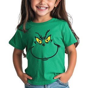 Christmas T-Shirt for Youth Holiday Crewneck Short Sleeve Funny Graphic Cute Christmas Tee (Green)