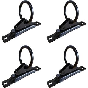 E-Track Accessories Set - 4 PCS E-Track O-Ring and 4 PCS E-Track Single Slot Tie-Downs Compatible with Cargo Loads in Flatbeds Trailers Trucks Pickups Tie Down, Load Limit of 1500lb