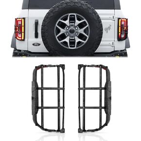 Tail Light Cover Guards for Ford Bronco 2021+ (2&4 Door),2PCS Black ABS Plastic Rear Light Protectors, Side Openings Enhance Lighting Visibility (Bronco Sport Excluded)